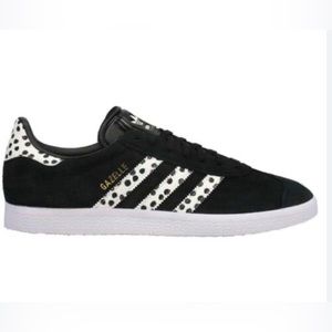 Adidas Gazelle polka dot suede sneakers black white